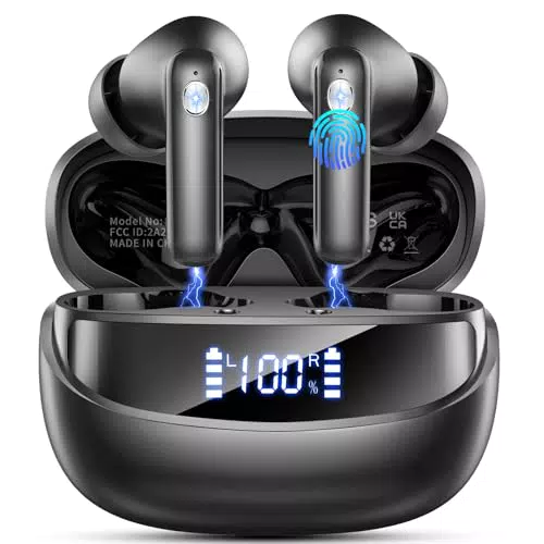 Cuffie Bluetooth 5.4 con Microfono ENC HD, Cancellazione Rumore e Touch Control