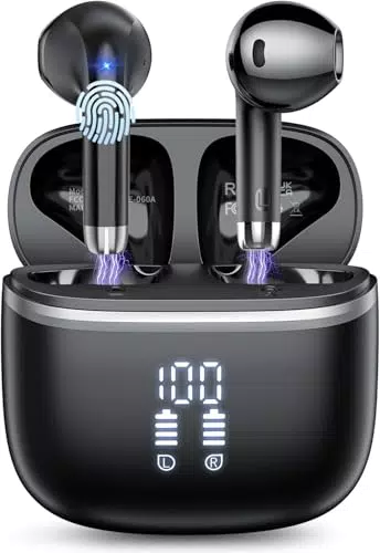 Cuffie Bluetooth 5.4 Wireless In Ear con Microfono Stereo e Impermeabilità IP7