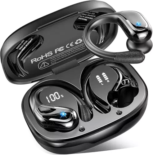 Cuffie Bluetooth Sport, 75 Ore Auricolari Bluetooth 5.4 con 4 ENC Mics