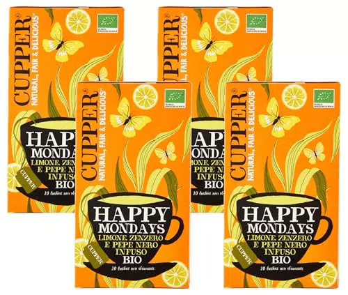 CUPPER Happy Mondays Infuso Biologico con Limone, Zenzero e Pepe Nero