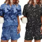 Ekouaer Pigiama Corto Donna, Set di Abbigliamento da Notte Sexy con Bottoni