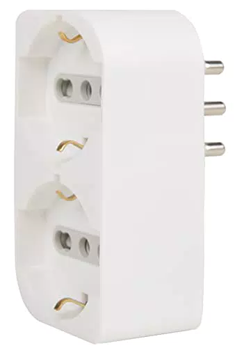 Electraline Adattatore Doppio Multipresa 2 Posti P40 10/16A Schuko Tedesca