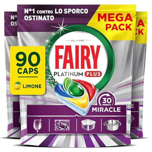 Fairy Detersivo per Lavastoviglie 30 Minuti Miracle - Potente contro lo Sporco