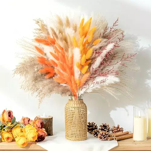 Falafoty Bouquet di Erba di Pampas Essiccata per Decorazioni Boho e Matrimoni