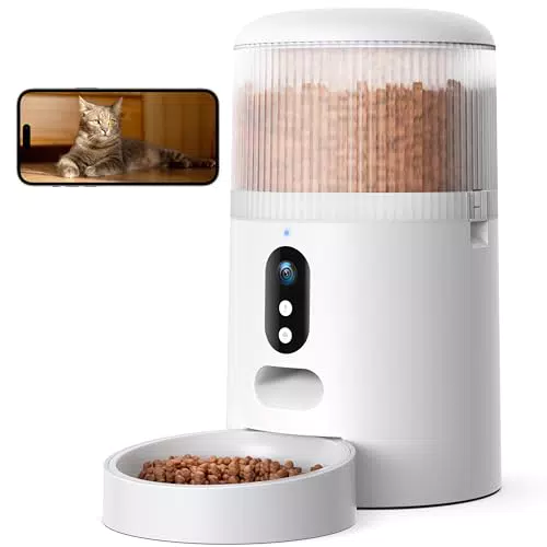 Faroro Dispenser Automatico per Cibo Gatti con Telecamera HD e Controllo APP