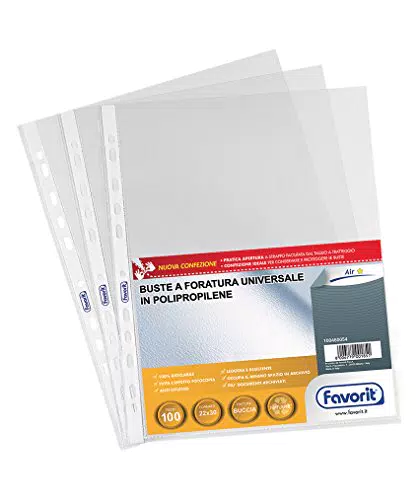 Favorit Buste Trasparenti A4 Finitura Buccia d'Arancia Spessore Leggero