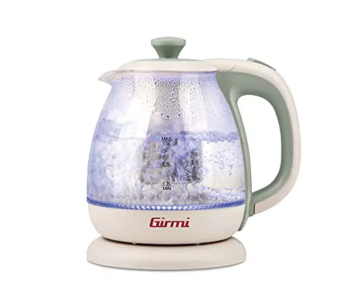 Girmi BL41 Bollitore e Tisaniera in Vetro con Filtro INOX e Base Rotante 360°