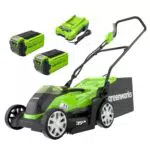Greenworks Tagliaerba a Batteria 40V, Ampiezza di Taglio 35cm, Modello G40LM35K2X