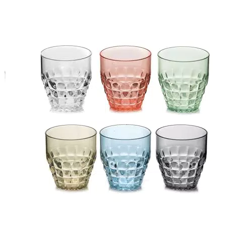 Guzzini Tiffany - Set di Bicchieri Bassi in Plastica, 350 cc - Modello 22570252
