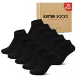 IceReco 10 Paia Calze Uomo Corte Sportive Calzini Donna Estivi Cotone Corti Calza Sportivi Fantasmini Running Invisibili Trekking Tennis Calzini Elastiche 47-50 Nero Nere Neri