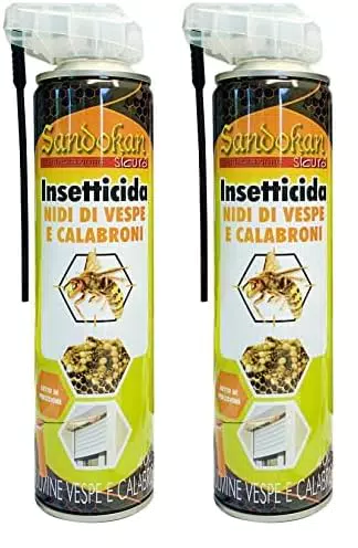 Sandokan Insetticida per Nidi di Vespe e Calabroni con Getto di Precisione 400 ml