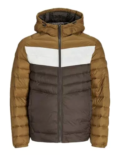 JACK & JONES Jjesprint Cappuccio Giacca Buffer, Asfalto/Dettaglio: Blocco Nero