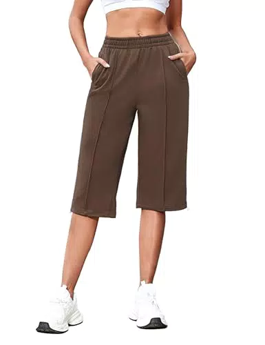 Jahetuul Pantaloni Jogging 3/4 Donna Gamba Regolabile Casual Estivi Fitness