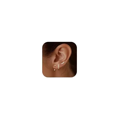 JeweBella Orecchini in Argento 925 per Donna, Set Impilabili e a Cerchio