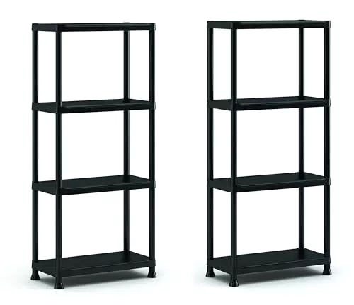Keter Scaffale con 4 Ripiani, Portata Massima 20 Kg, Modello 60/4, 60x30x135 cm
