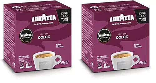 Lavazza A Modo Mio Crema Lungo Dolcemente - Capsule di Caffè 16 Pezzi