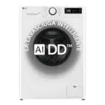 LG AI DD D4R3009NSWW Lavasciuga Classe A, 1400 giri, Lavaggio a Vapore, Inverter