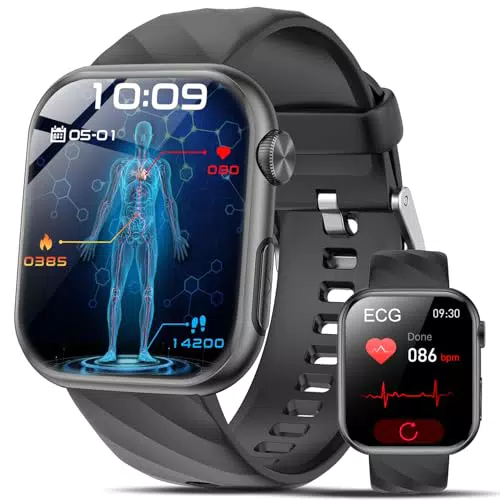 Lgnitek Smartwatch con ECG, HRV, Pressione Sanguigna e Funzione Telefono
