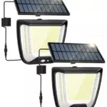 Luce Solare Esterno LED con Pannello, Faretto IP65 Impermeabile con Sensore di Movimento