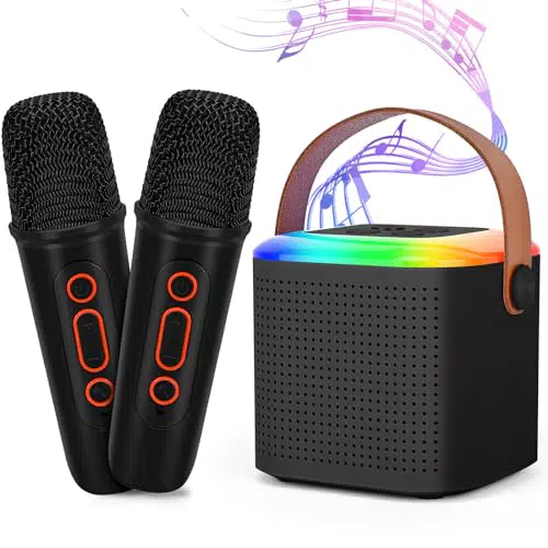 Mamowla Karaoke Microfono Wireless per Bambini con Due Microfoni Bluetooth