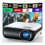 HAPPRUN Mini Proiettore 4K Portatile Full HD Bluetooth 5.1 con HDMI/USB/PS5