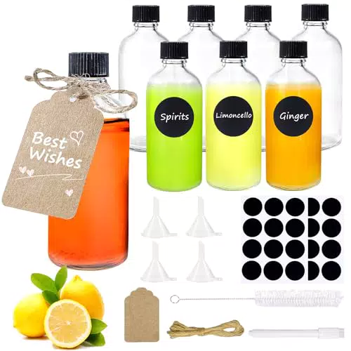 Mispudin Bottigliette di Vetro Riutilizzabili per Liquori e Bevande, 100ml