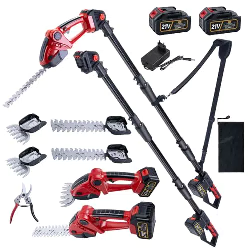 Potatore Telescopico Multitool 21V con Accessori Tagliasiepi e Batteria Inclusi