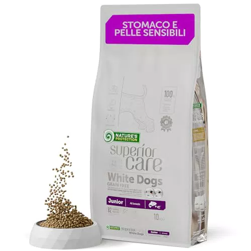 Nature's Protection Cibo Secco Senza Cereali per Cani, Salmone e Cura della Pelliccia