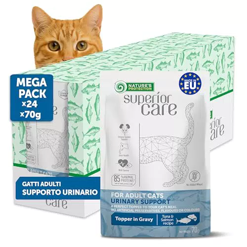 Nature's Protection Cibo umido per gatti con tonno e salmone, senza cereali