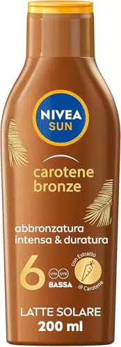NIVEA SUN Latte Solare Carotene Bronze FP 6 - Crema solare abbronzante vitamina E