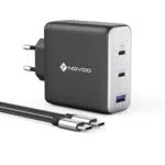 NOVOO Caricabatterie USB-C 120W con Cavo PD 100W, 3 Porte GaN III