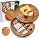 OBEST Tagliere per Formaggi e Coltelli Multifunzionale - Regalo Perfetto