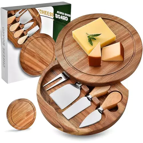 OBEST Tagliere per Formaggi e Coltelli Multifunzionale - Regalo Perfetto