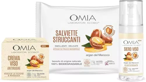 Omia Kit Routine Viso - Trattamento Idratante e Antirughe con Argan