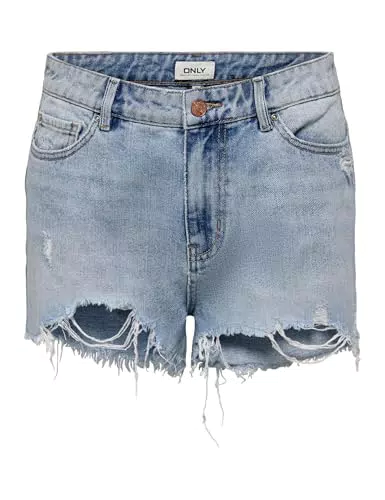 Only Women Shorts Denim Jeans High Waist Destroyed ONLPACY