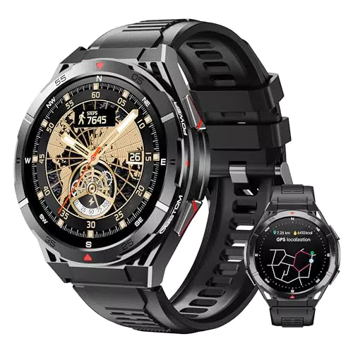 Oukitel Smartwatch GPS Uomo, Orologio Militare Impermeabile con Bluetooth e Monitoraggio Sportivo