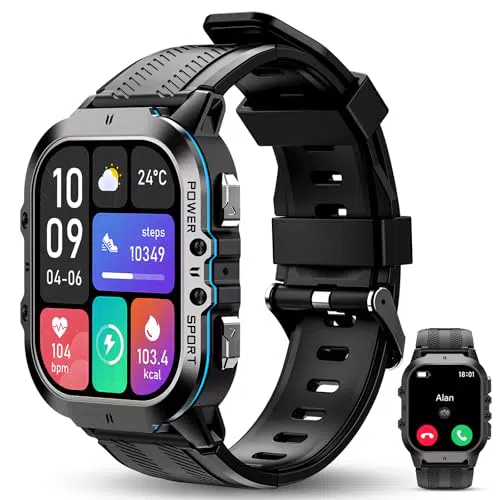 OUKITEL Smartwatch Uomo Militare Impermeabile con Funzioni Sportive e Cardiofrequenzimetro