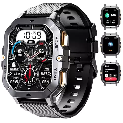 Oukitel Smartwatch Uomo Rugged con Chiamate e Fitness Tracker 24H