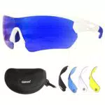 OUTDOORSPARTA Occhiali da Ciclismo con Lenti Antiriflesso Blue Mirror