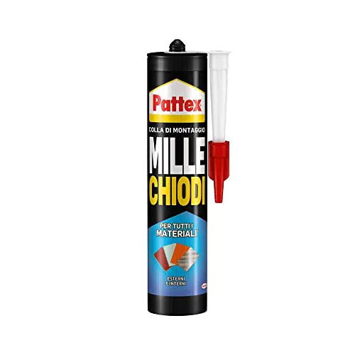 Pattex Millechiodi Adesivo Extra Forte per Montaggi Esterni e Interni