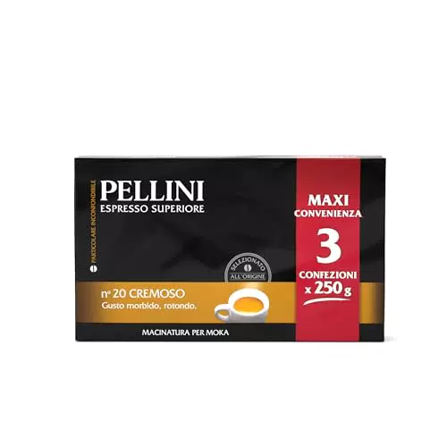 Pellini N.20 Caffè Macinato per Moka, Gusto Equilibrato e Rotondo