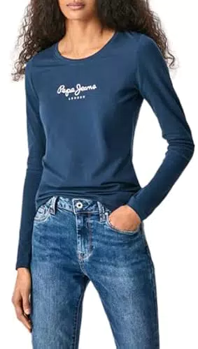 Pepe Jeans T-Shirt Donna New Virginia Ls - Bianco