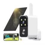 PESAIR Telecamera Esterno 4G LTE senza Fili con Visione Notturna e Pannello Solare