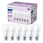 Philips Lampadine LED E27 100W Equivalenti, Smerigliate, Luce Bianca Naturale 4000K