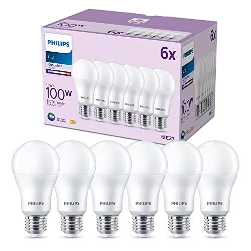 Philips Lampadine LED E27 100W Equivalenti, Smerigliate, Luce Bianca Naturale 4000K