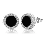RANKEEF Orecchino Iced Out Uomo 18K Oro Argento Ipoallergenico Cubic Zirconia