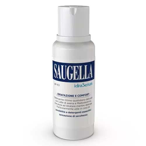 Saugella IdraSerum Detergente Intimo Delicato pH 4.5 con Latte d'Avena e Acido Lattico
