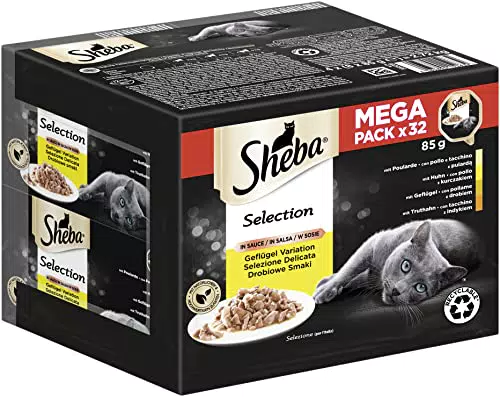 Sheba cibo umido per gatti in salsa - Selezione di pollame e tacchino