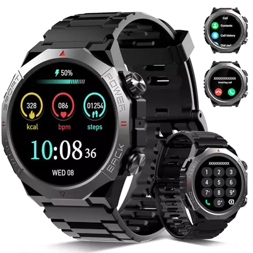 Smartwatch Militare Uomo con Chiamate Bluetooth e 110 Modalità Sportive