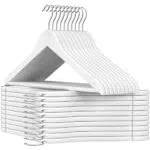 SONGMICS Grucce in Legno con Barra Portapantaloni Antiscivolo e Gancio Girevole CRW03W